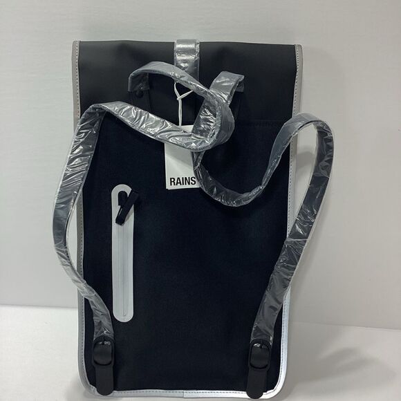 Rains Brand Black Reflective Waterproof Backpack Bag New - Picture 9 of 16